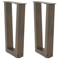 Gambe per Tavolino da Caffè a Forma di V 2 pz Acciaio Naturale 38x(42-43,3) cm Acciaio