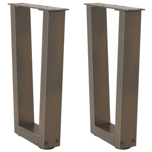 Gambe per Tavolino da Caffè a Forma di V 2 pz Acciaio Naturale 38x(42-43,3) cm Acciaio