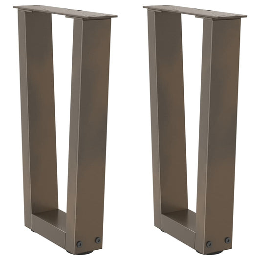 Gambe per Tavolino da Caffè a Forma di V 2 pz Acciaio Naturale 38x(42-43,3) cm Acciaio