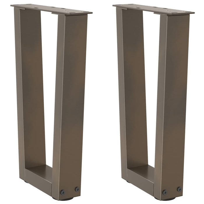 Gambe per Tavolino da Caffè a Forma di V 2 pz Acciaio Naturale 38x(42-43,3) cm Acciaio