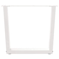 Gambe per Tavolino da Caffè a Forma di V 2 pz Bianche 50x(42-43,3) cm Acciaio 4012629