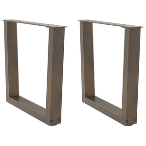 Gambe per Tavolino da Caffè a Forma di V 2 pz Acciaio Naturale 50x(42-43,3) cm Acciaio
