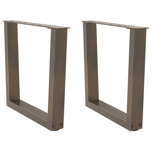 Gambe per Tavolino da Caffè a Forma di V 2 pz Acciaio Naturale 50x(42-43,3) cm Acciaio