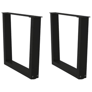 Gambe per Tavolino da Caffè a Forma di V 2 pz Nere 60x(42-43,3) cm Acciaio