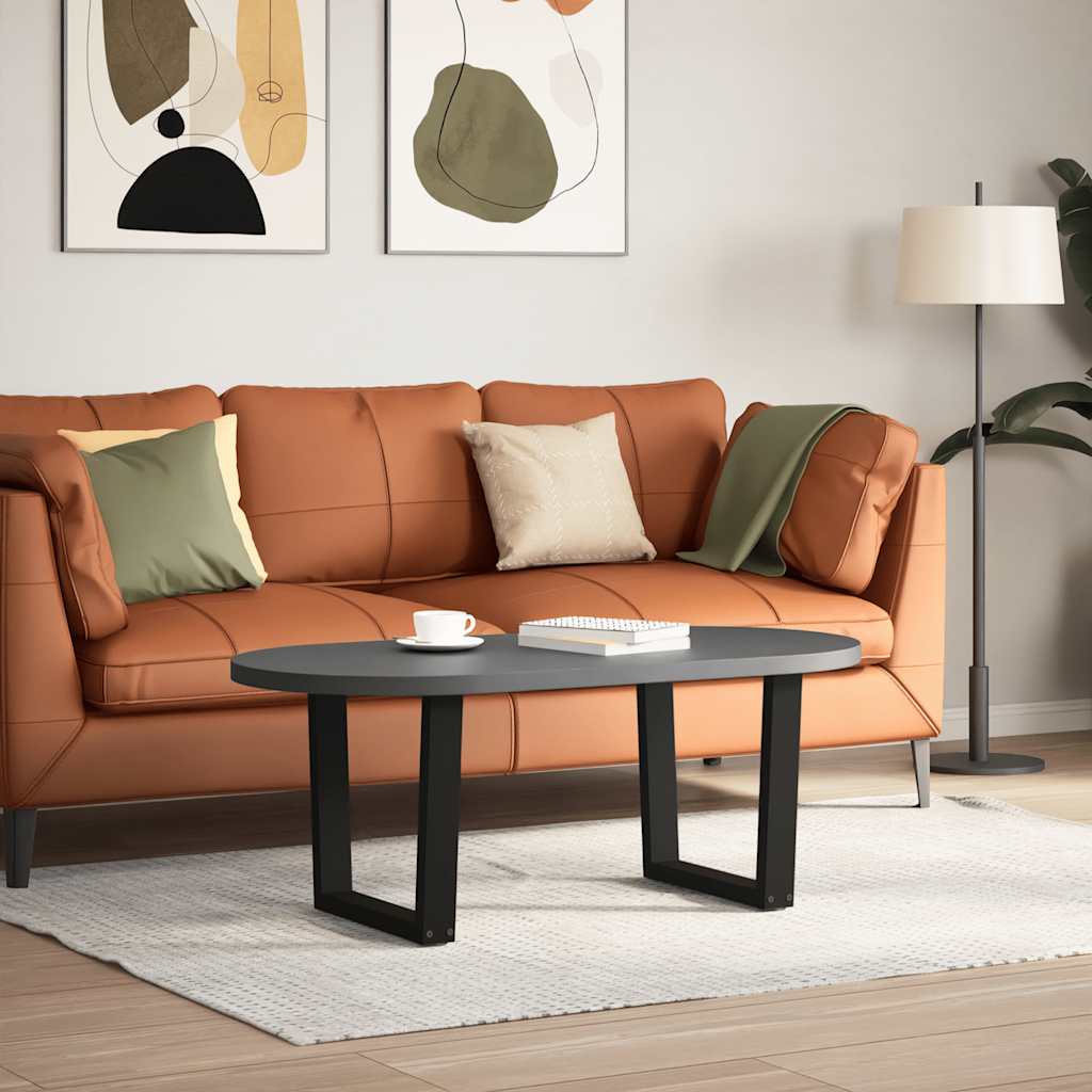 Gambe per Tavolino da Caffè a Forma di V 2 pz Nere 60x(42-43,3) cm Acciaio