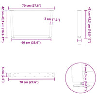 Gambe per Tavolino da Caffè a Forma di V 2 pz Antracite 70x(42-43,3) cm Acciaio 4012638
