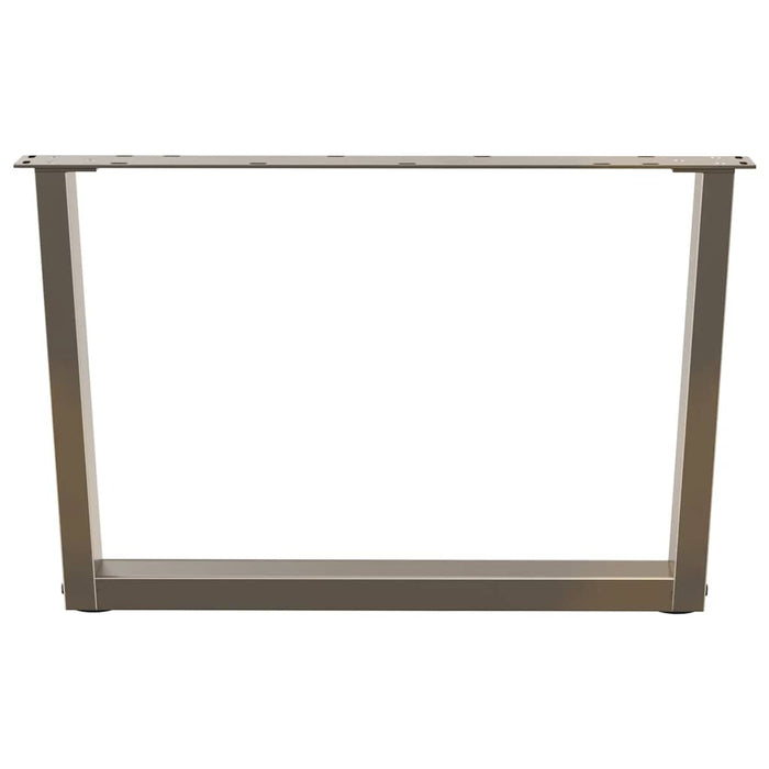 Gambe per Tavolino da Caffè a Forma di V 2 pz Acciaio Naturale 70x(42-43,3) cm Acciaio