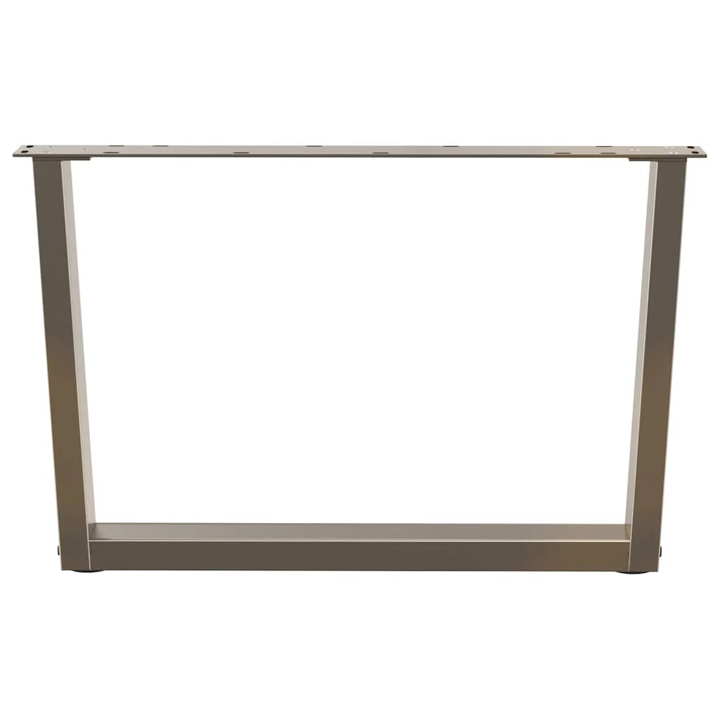 Gambe per Tavolino da Caffè a Forma di V 2 pz Acciaio Naturale 70x(42-43,3) cm Acciaio 4012639