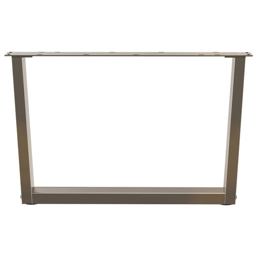 Gambe per Tavolino da Caffè a Forma di V 2 pz Acciaio Naturale 70x(42-43,3) cm Acciaio 4012639