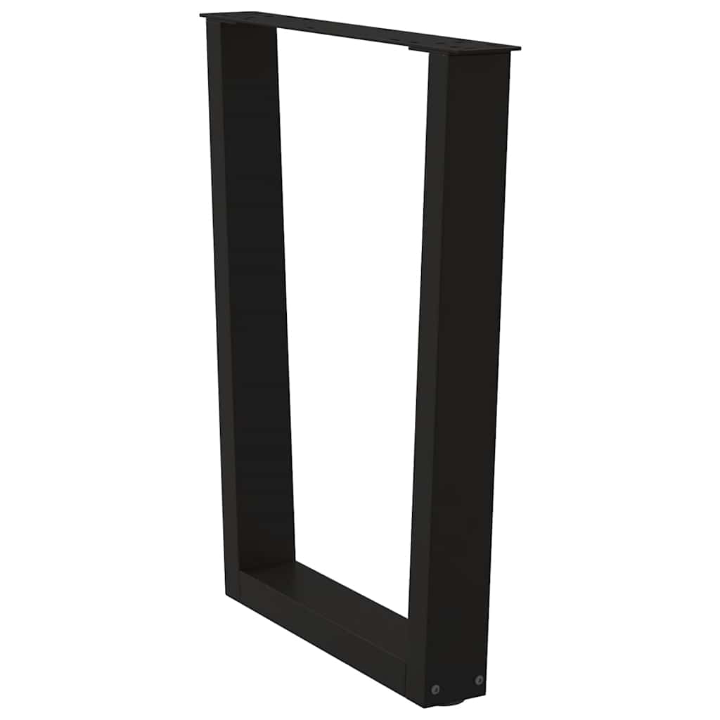 Gambe per tavolo da pranzo a forma di V 2 pz nere 60x(72-73,3) cm in acciaio 4012640