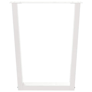 Gambe per tavolo da pranzo a forma di V 2 pz bianche 60x(72-73,3) cm in acciaio 4012641