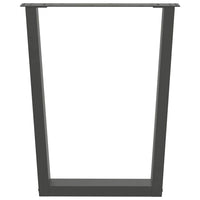 vidaXL Gambe per tavolo da pranzo a forma di V 2 pz Antracite 60x(72-73,3) cm Acciaio