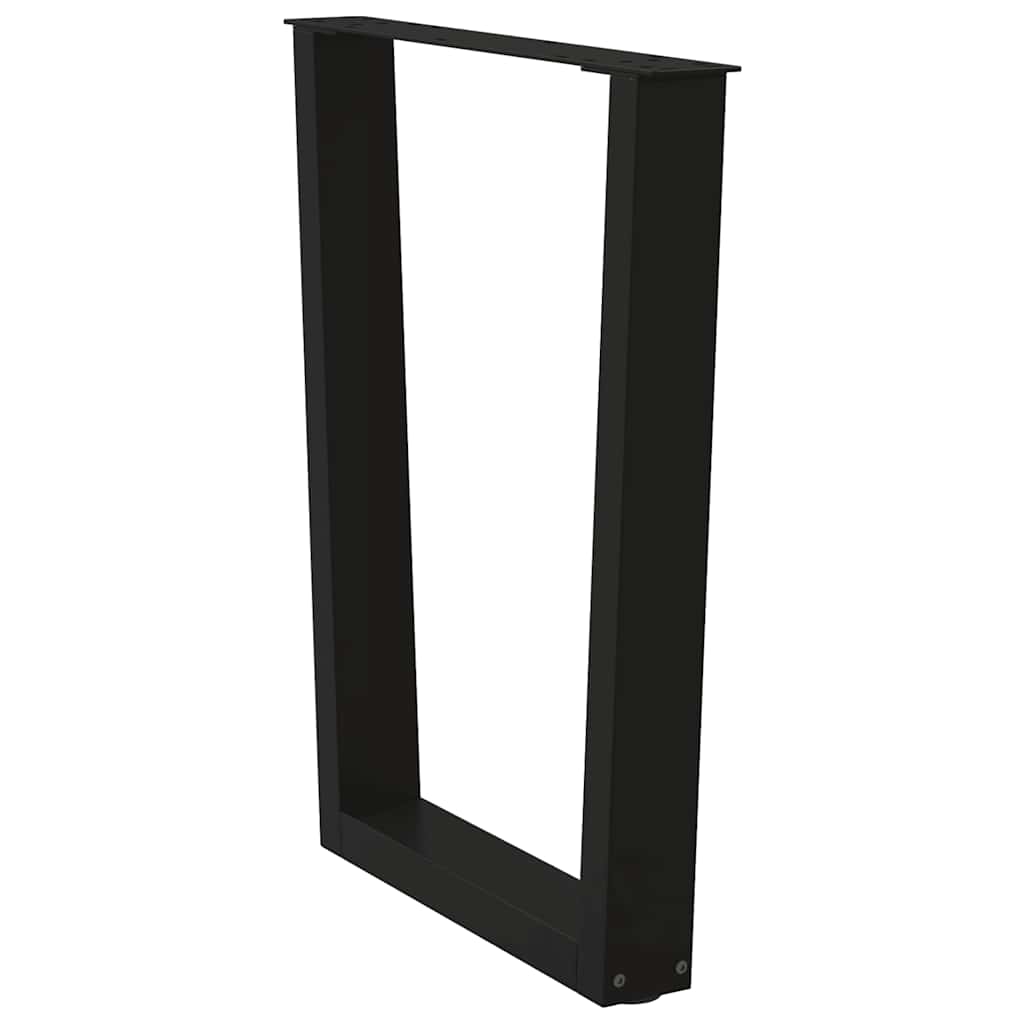 Gambe per tavolo da pranzo a forma di V 2 pz nere 70x(72-73,3) cm in acciaio