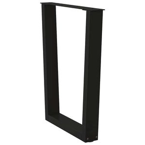 Gambe per tavolo da pranzo a forma di V 2 pz nere 70x(72-73,3) cm in acciaio