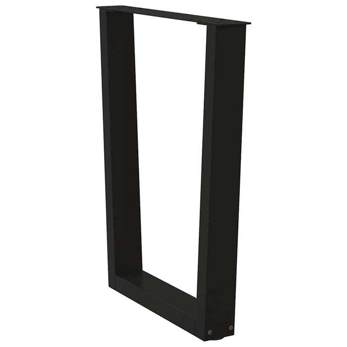 Gambe per tavolo da pranzo a forma di V 2 pz nere 70x(72-73,3) cm in acciaio