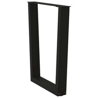 Gambe per tavolo da pranzo a forma di V 2 pz nere 70x(72-73,3) cm in acciaio 4012644