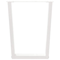 Gambe per tavolo da pranzo a forma di V 2 pz bianche 70x(72-73,3) cm in acciaio