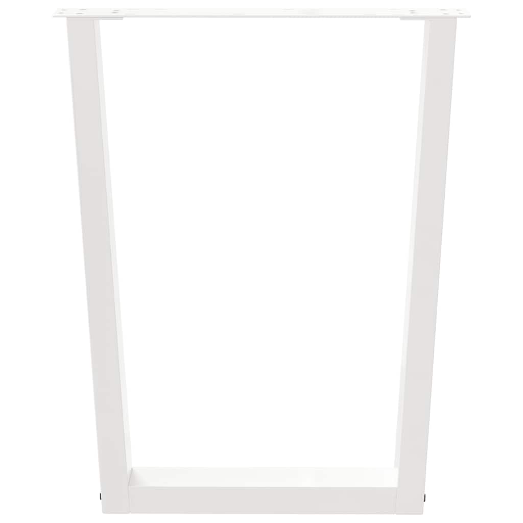 Gambe per tavolo da pranzo a forma di V 2 pz bianche 70x(72-73,3) cm in acciaio 4012645