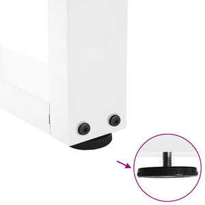 Gambe per tavolo da pranzo a forma di V 2 pz bianche 70x(72-73,3) cm in acciaio