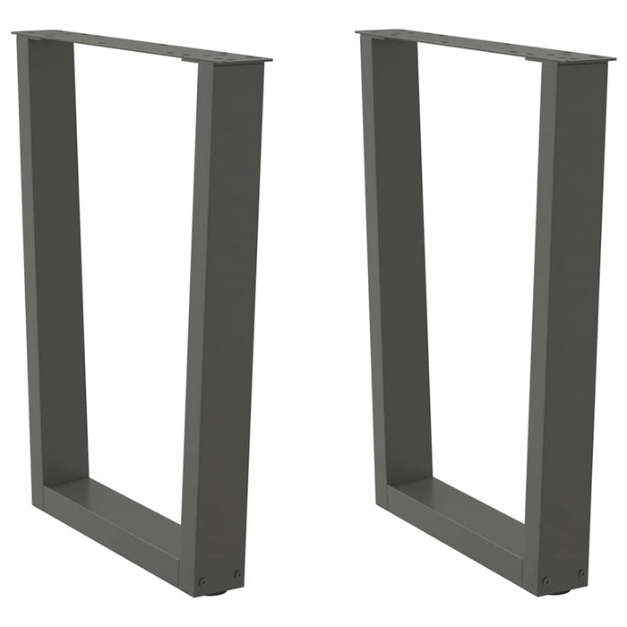 Gambe per tavolo da pranzo a forma di V 2 pz Antracite 70x(72-73,3) cm Acciaio