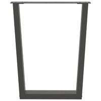 Gambe per tavolo da pranzo a forma di V 2 pz Antracite 70x(72-73,3) cm Acciaio 4012646