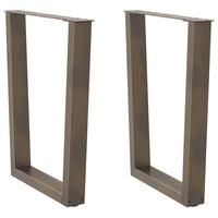 Gambe per tavolo da pranzo a forma di V 2 pz in acciaio naturale 70x(72-73,3) cm