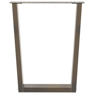 Gambe per tavolo da pranzo a forma di V 2 pz in acciaio naturale 70x(72-73,3) cm