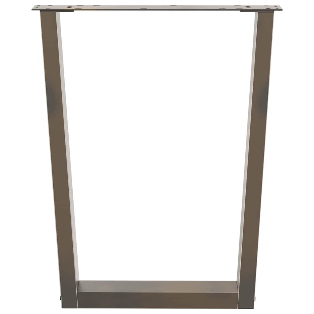 Gambe per tavolo da pranzo a forma di V 2 pz in acciaio naturale 70x(72-73,3) cm 4012647