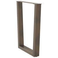 Gambe per tavolo da pranzo a forma di V 2 pz in acciaio naturale 70x(72-73,3) cm 4012647