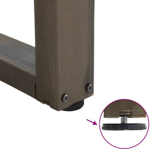 Gambe per tavolo da pranzo a forma di V 2 pz in acciaio naturale 70x(72-73,3) cm 4012647