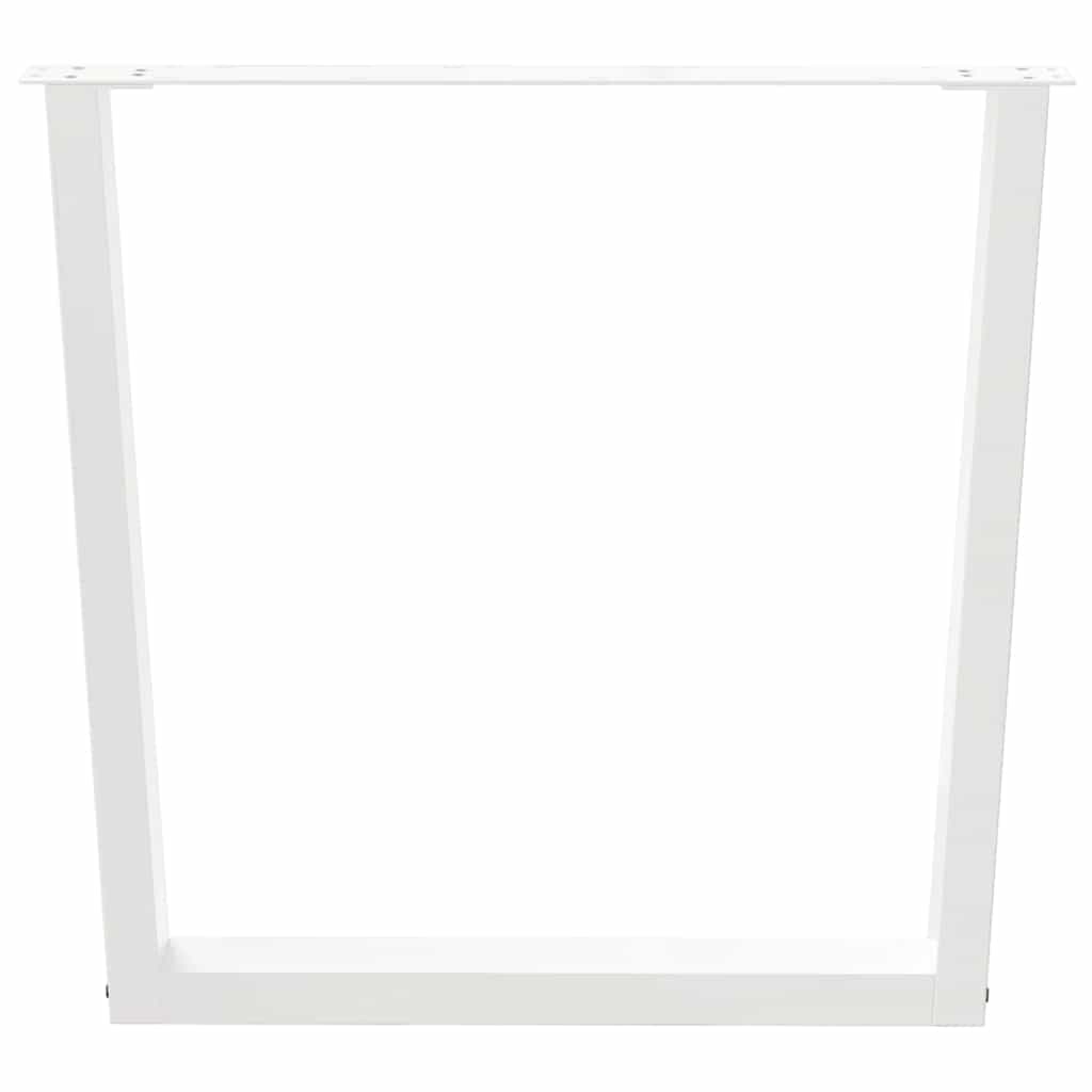 Gambe per tavolo da pranzo a forma di V 2 pz bianche 80x(72-73,3) cm in acciaio 4012649