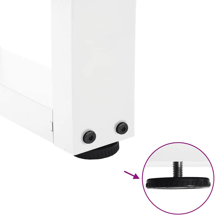 Gambe per tavolo da pranzo a forma di V 2 pz bianche 80x(72-73,3) cm in acciaio 4012649