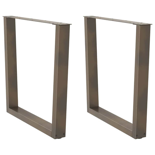 Set di 2 gambe regolabili per tavolo da pranzo a forma di V 80 x 73 cm stile moderno acciaio naturale 02_0056937