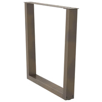 Gambe per tavolo da pranzo a forma di V 2 pz in acciaio naturale 80x(72-73,3) cm