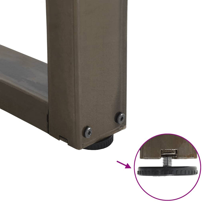 Gambe per tavolo da pranzo a forma di V 2 pz in acciaio naturale 80x(72-73,3) cm