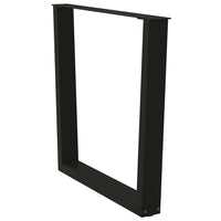 Gambe per tavolo da pranzo a forma di V 2 pz nere 90x(72-73,3) cm in acciaio