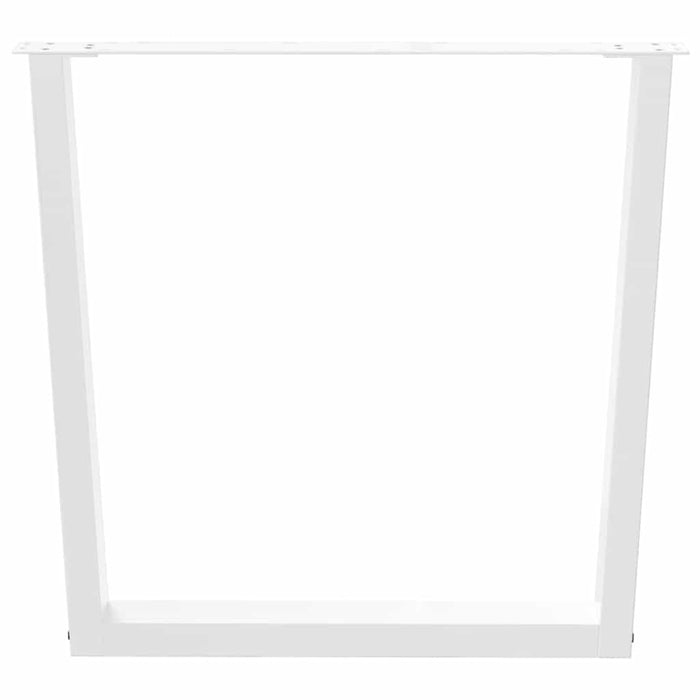 Gambe per tavolo da pranzo a forma di V 2 pz bianche 90x(72-73,3) cm in acciaio