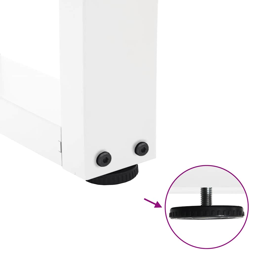 Gambe per tavolo da pranzo a forma di V 2 pz bianche 90x(72-73,3) cm in acciaio