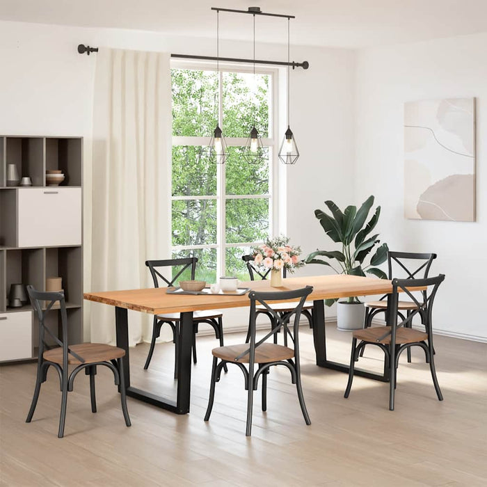 vidaXL Gambe per tavolo da pranzo a forma di V 2 pz nere 100x(72-73,3) cm in acciaio