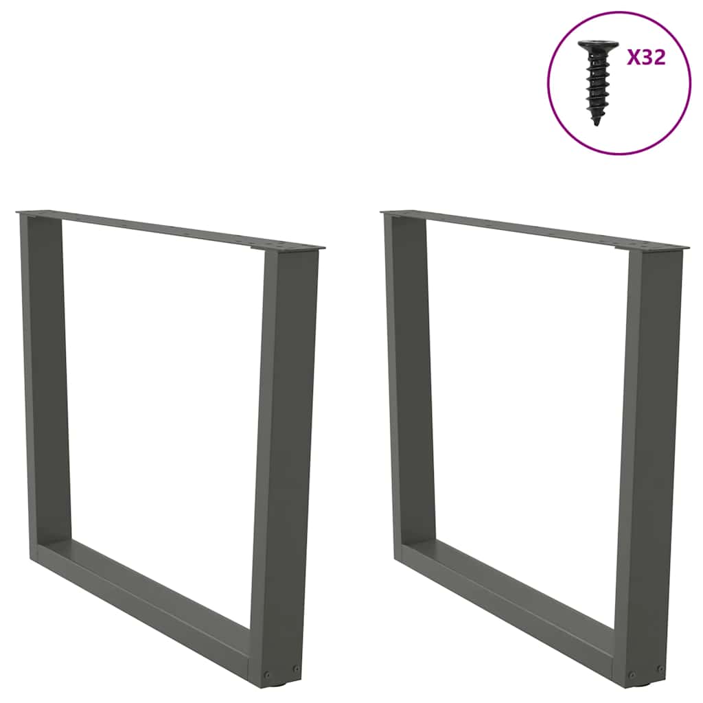 Gambe per tavolo da pranzo a forma di V 2 pz Antracite 100x(72-73,3) cm Acciaio