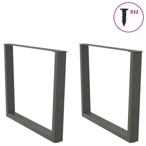 Gambe per tavolo da pranzo a forma di V 2 pz Antracite 100x(72-73,3) cm Acciaio 4012658