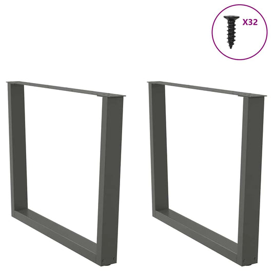 Gambe per tavolo da pranzo a forma di V 2 pz Antracite 100x(72-73,3) cm Acciaio 4012658
