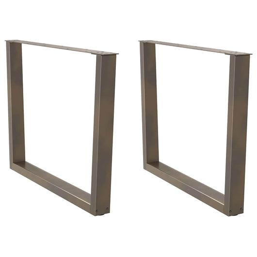 Gambe per tavolo da pranzo a forma di V 2 pz in acciaio naturale 100x(72-73,3) cm