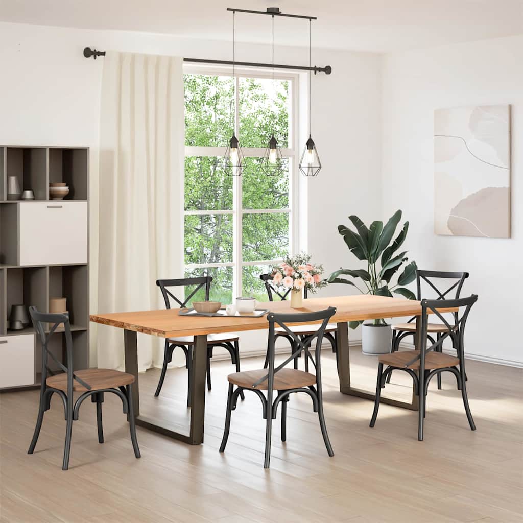 Gambe per tavolo da pranzo a forma di V 2 pz in acciaio naturale 100x(72-73,3) cm 4012659