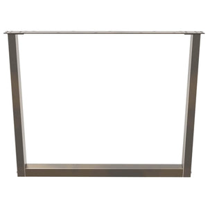 Gambe per tavolo da pranzo a forma di V 2 pz in acciaio naturale 100x(72-73,3) cm 4012659