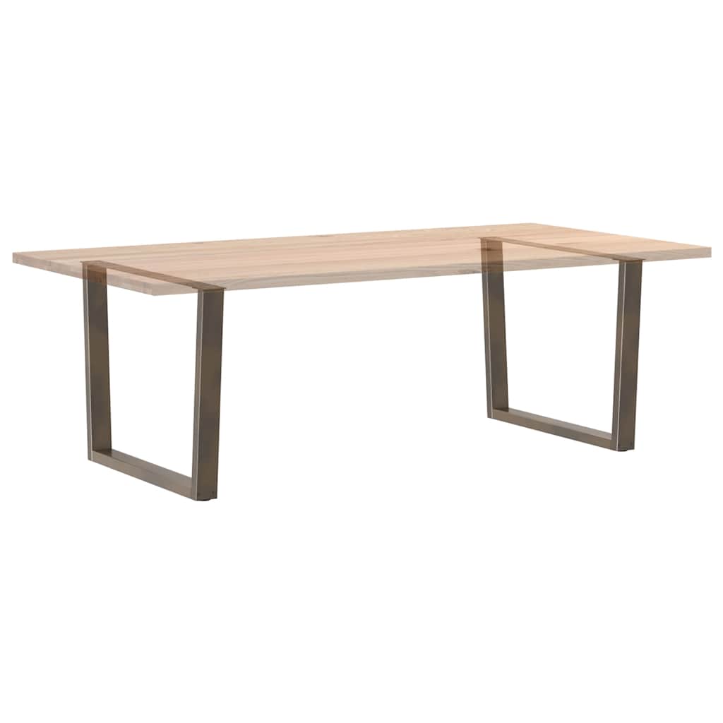 Gambe per tavolo da pranzo a forma di V 2 pz in acciaio naturale 100x(72-73,3) cm 4012659