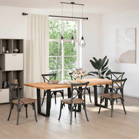 vidaXL Gambe per tavolo da pranzo a forma di V 3 pz nere 70x(72-73,3) cm in acciaio