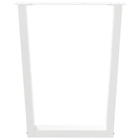 Gambe per tavolo da pranzo a forma di V 3 pz bianche 70x(72-73,3) cm in acciaio 4012661