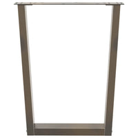 Gambe per tavolo da pranzo a forma di V 3 pz in acciaio naturale 70x(72-73,3) cm 4012663