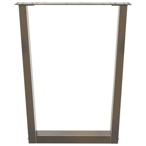 Gambe per tavolo da pranzo a forma di V 3 pz in acciaio naturale 70x(72-73,3) cm 4012663